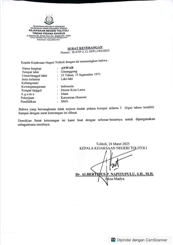 Surat Keterangan Dari APH
